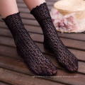 Sexy woman thin mesh black silk socks lace transparent socks